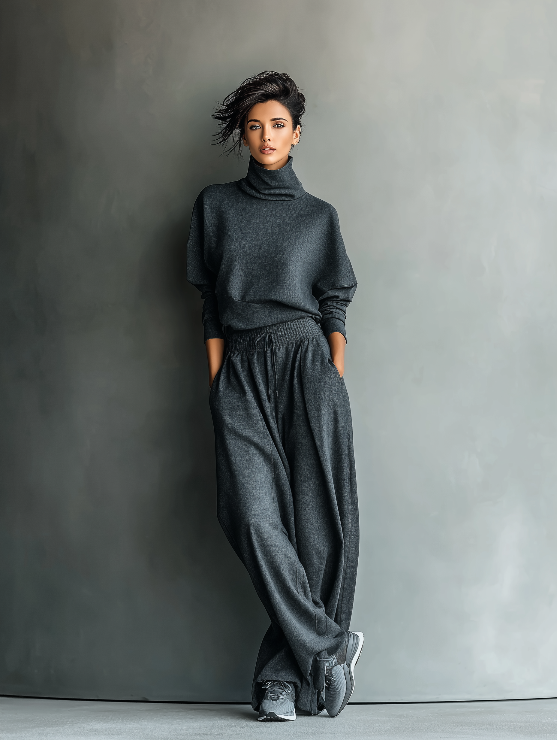 Strick Set mit Weiten Hosen