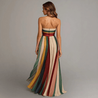 Ärmelloses, farbenfrohes Maxikleid