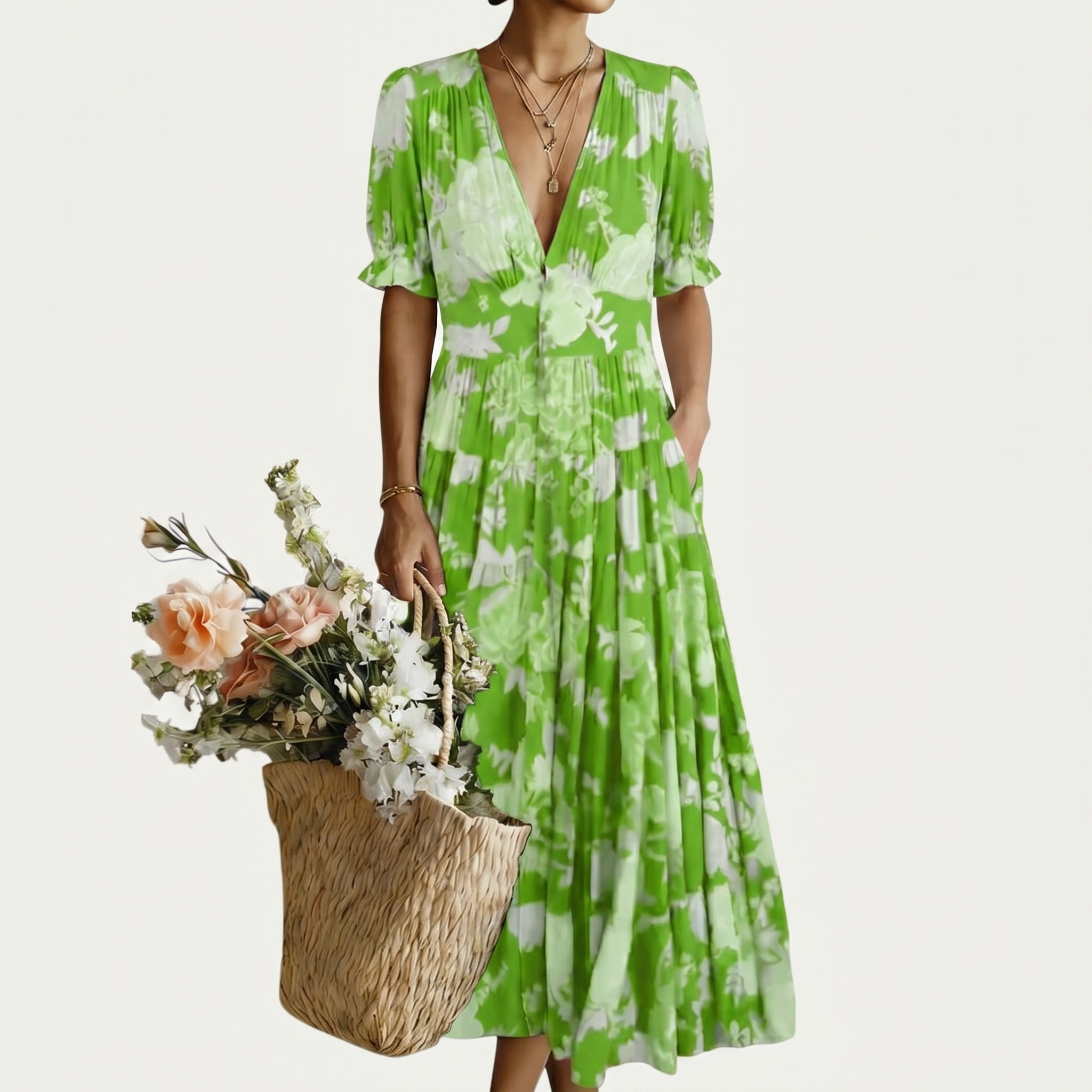 MINELDA | ELEGANTES BLUMENKLEID" can be rewritten as "MINELDA | STYLISH FLORAL DRESS.