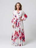 Lillian | Maxikleid mit floralen Mustern und langen Ärmeln