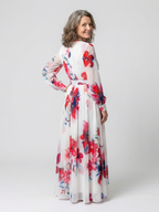 Lillian | Maxikleid mit floralen Mustern und langen Ärmeln