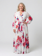 Lillian | Maxikleid mit floralen Mustern und langen Ärmeln