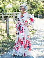 Lillian | Maxikleid mit floralen Mustern und langen Ärmeln