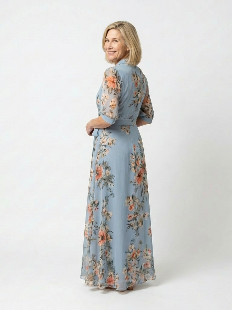 Elowen | V-Neck Floral Wrap Maxi Dress
