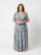 Elowen | V-Neck Floral Wrap Maxi Dress
